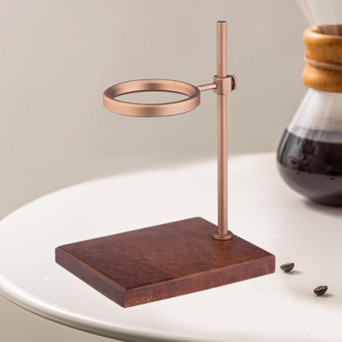Coffee Dripper Stand Pour Over Holder Aluminum Alloy Stand Holder Wood - Image 6