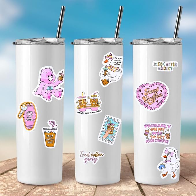 40PC Iced Coffee Stickers Cute Funny Meme Silly Sarcastic Quotes Scrapbook - Image 6