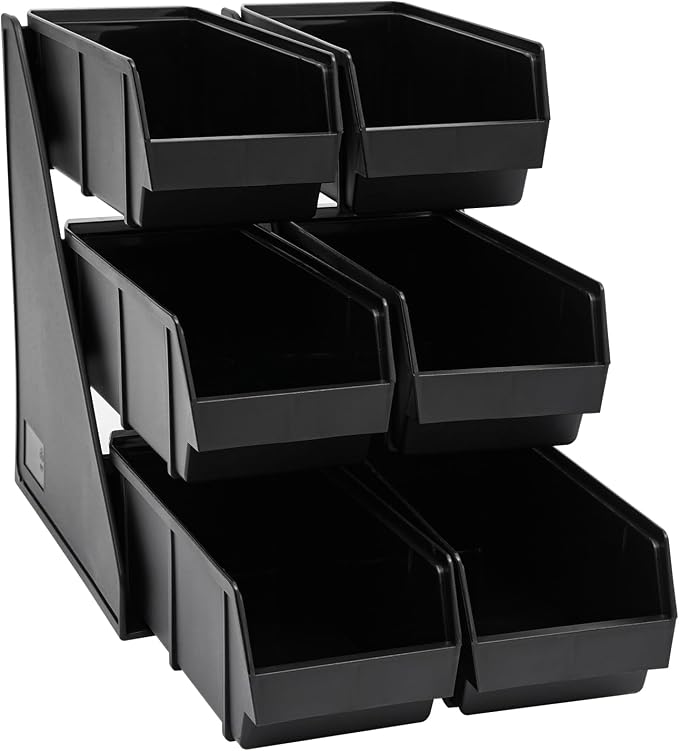 6 Compartment Serve Condiment Bin, 3-Tier Self Serve Condiment Bin Stand - Image 2