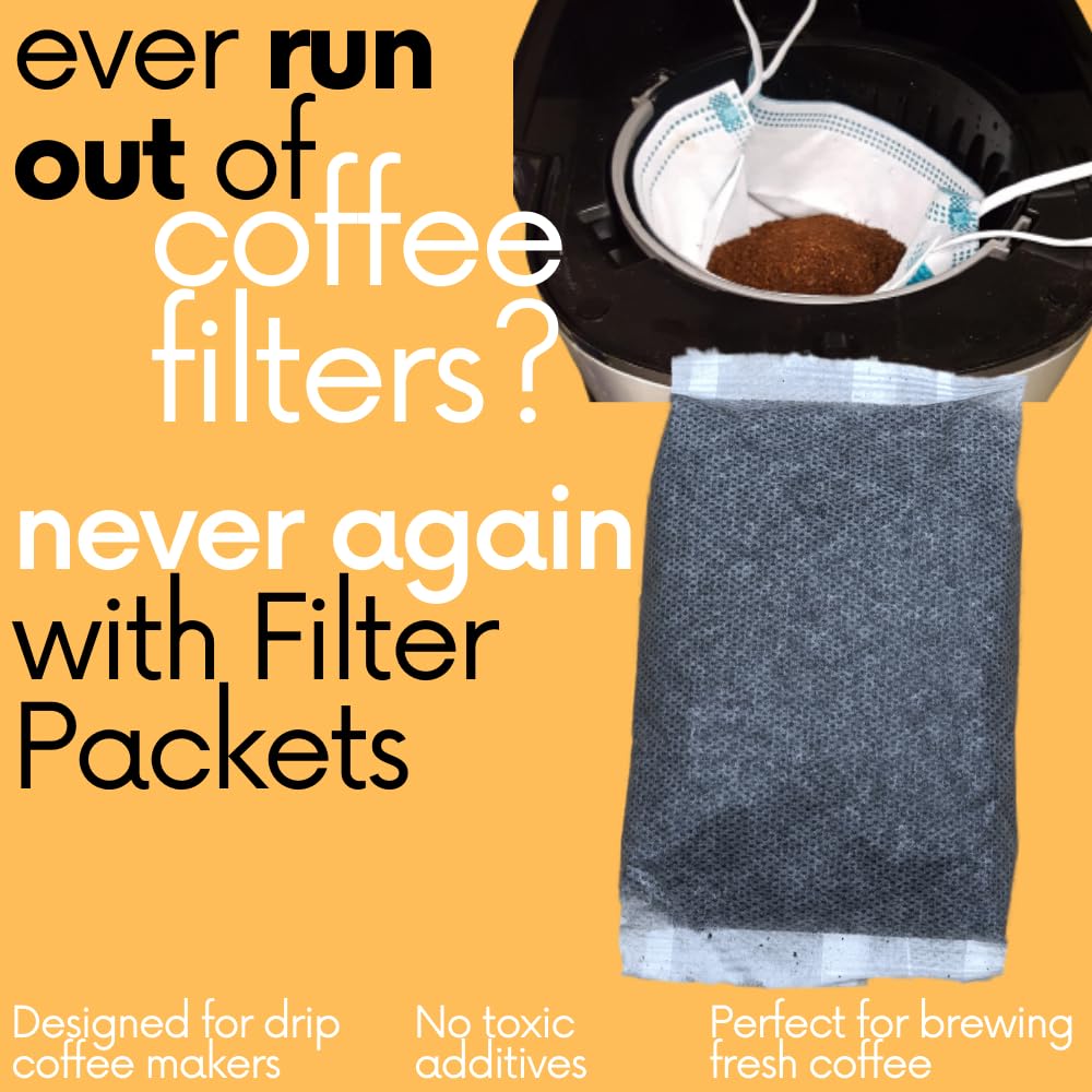 Ground Coffee In Filter Packs | Medium Roast Low Acid Mold Free Pouches | Signature House Breakfast Blend | Gourmet Bulk Packets for 10-12 Cup Drip Maker | Highest Rated Individual Premeasured Coffee