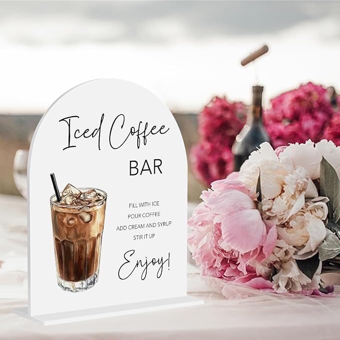 Iced Coffee Bar Sign Beverage Station Caffeinated Drinking Station Welcome - Image 4