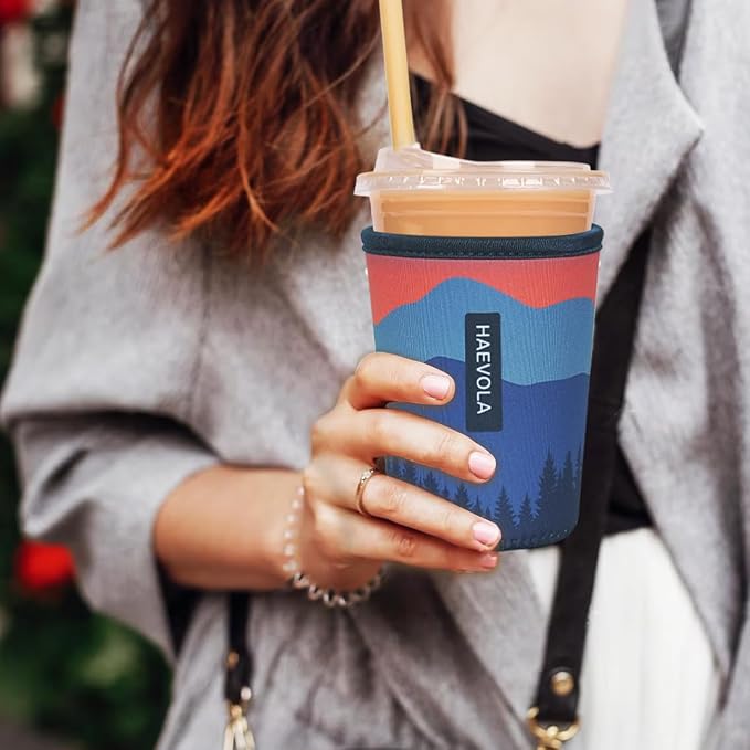 Reusable Insulated Neoprene Iced Coffee Cup Sleeve, Durable Drink Sleeve - Image 2