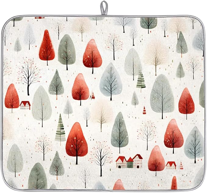 Xmax Colorful Pine Trees Dish Drying Mat, Kitchen Counter Quick Dry Pads by Unknown