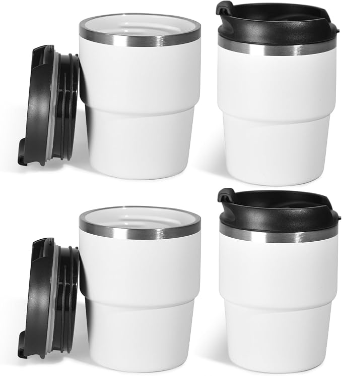CHLJAR 6 oz Espresso Cup, Ceramic-Lined 18/8 Stainless Steel Coffee Cup by Unknown