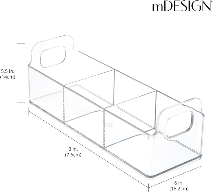 mDesign Plastic Condiment Organizer and Tea Bag Holder - Image 2