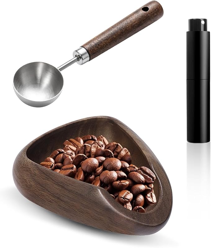 Coffee Bean Dosing Cup Set, Walnut Dosing Tray by PROKITCHEN