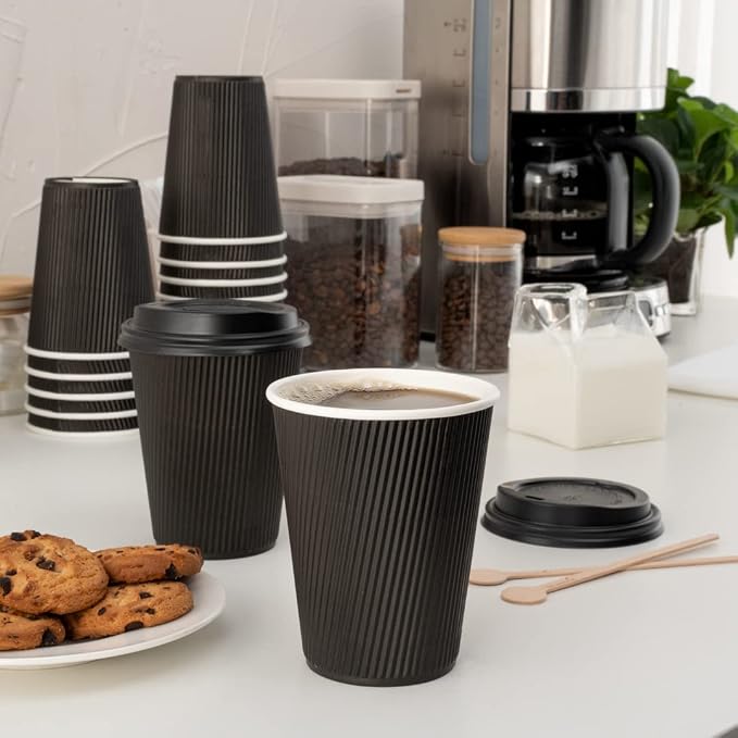 Restaurantware-12 Ounce Paper Coffee Cups, 25 Ripple Disposable Paper Cups - Image 7