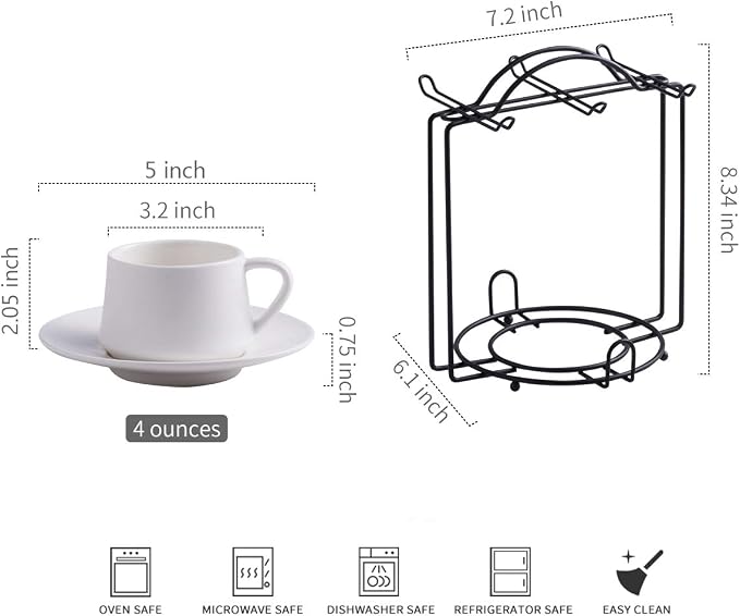 YHOSSEUN Espresso Cups Set of 6, Ceramic Expresso Shot Cups - Image 2