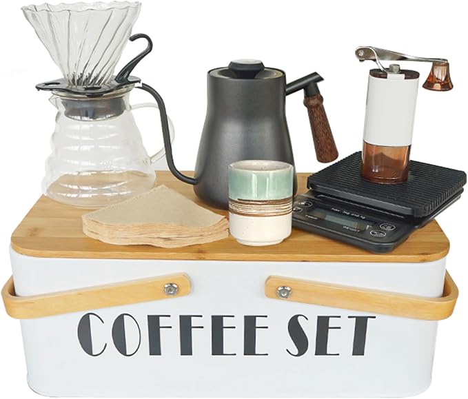 SOTECH Pour Over Coffee Maker Set Coffee Kettle Scale Server Dripping Cup Bean by SOTECHLLC