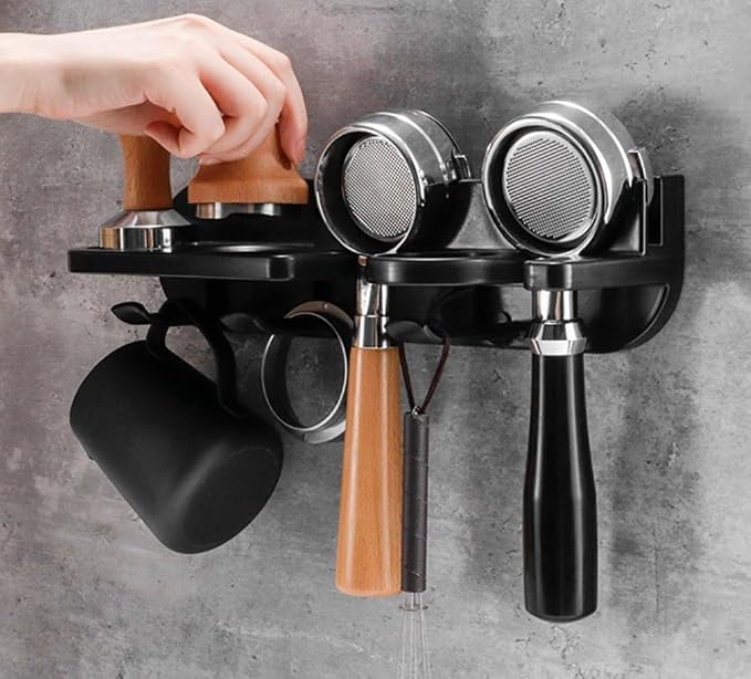 Space Saving Coffee Bar Shelf, 58mm Portafilter Holder Wall Mount Coffee - Image 7