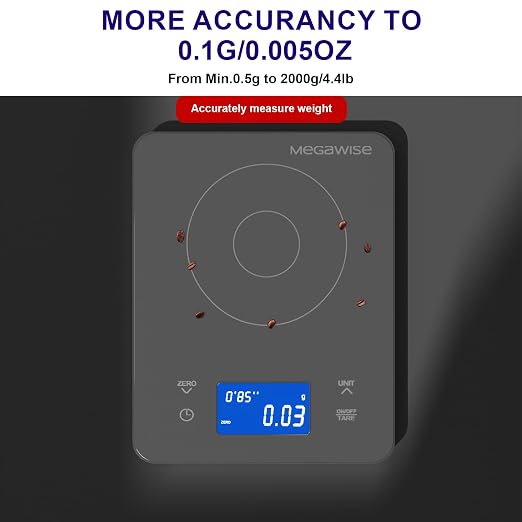 MEGAWISE High Precision 0.1g Coffee/Food Scale - Image 3