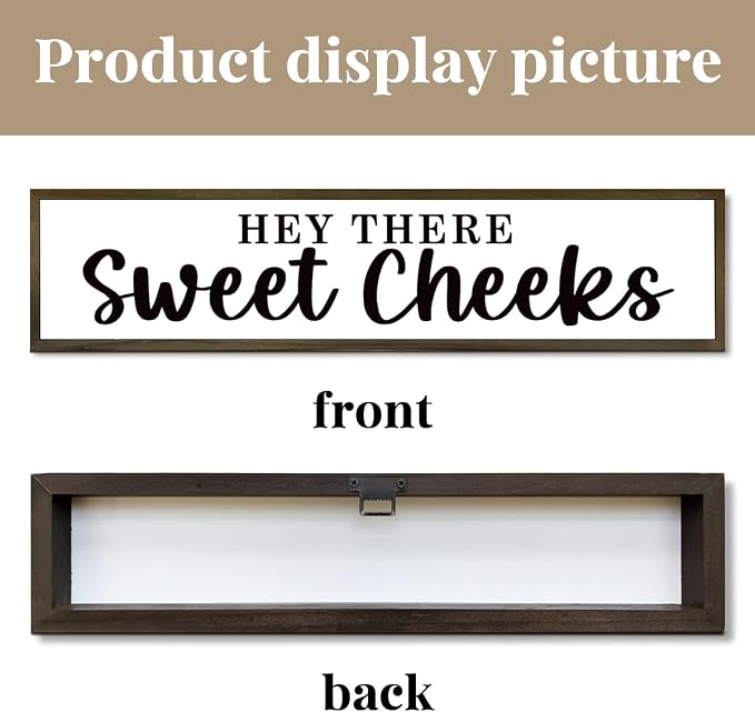 Funny Bathroom Sign, Hey There Sweet Cheeks Sign, Gag Gift, Bathroom Humor - Image 3