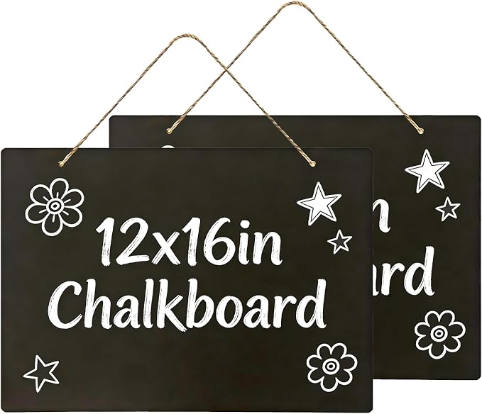 Hanging Chalkboard 12x16 Inch Double-Sided Chalkboard Sign Decorative by KOOLDE