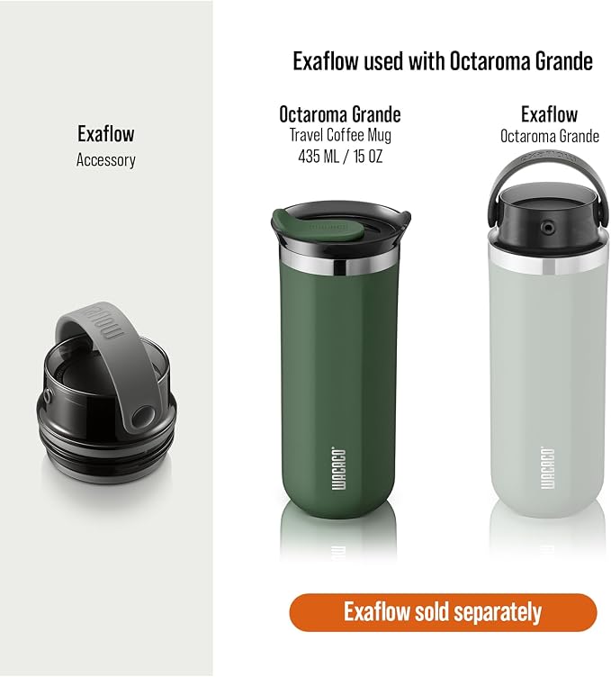 WACACO Octaroma Grande Vacuum Insulated Coffee Mug, 15 fl oz, Double-wall - Image 7