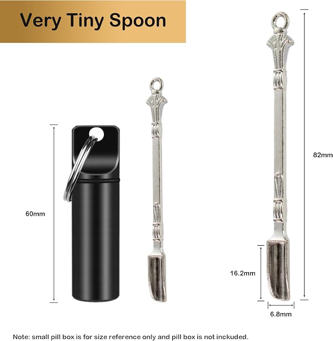 6-Pack Mini Spoons Metal Tiny Shovels 3 Inch Small Medicine Spoon - Image 2