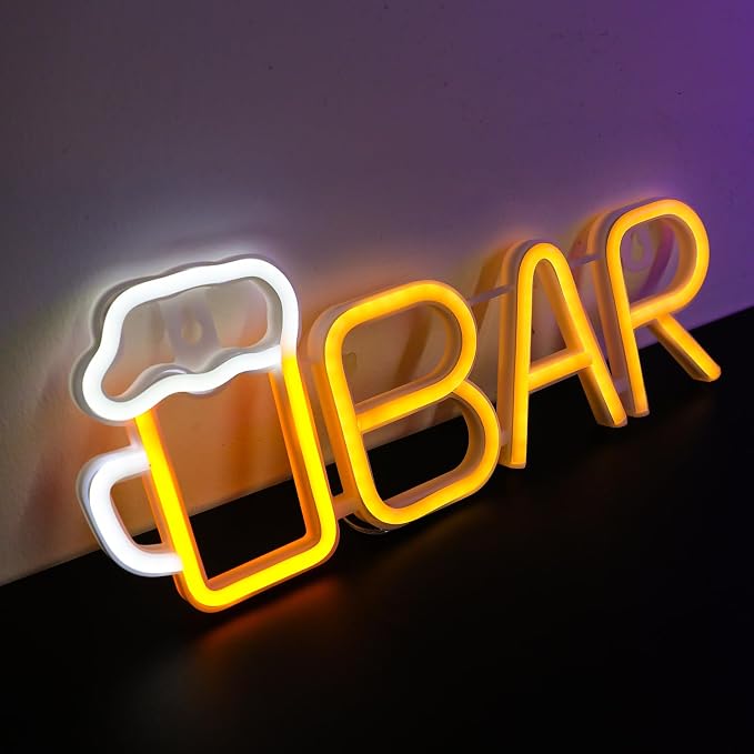 ENUOLI Bar Neon Sign, Beer Neon Light Bar LED Light, USB/Battery Powered Led by ProfessionalinNeonLights