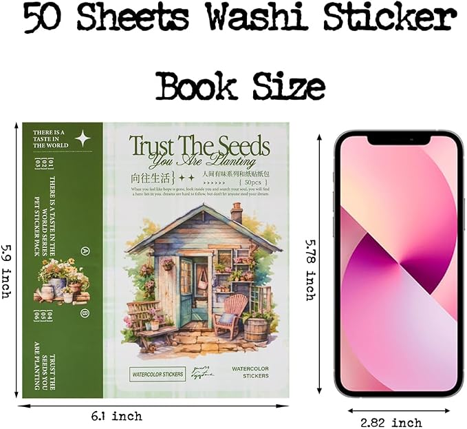 Garden Journal Stickers for Junk Journal Supplies, 50 Sheets Precut Watercolor - Image 5