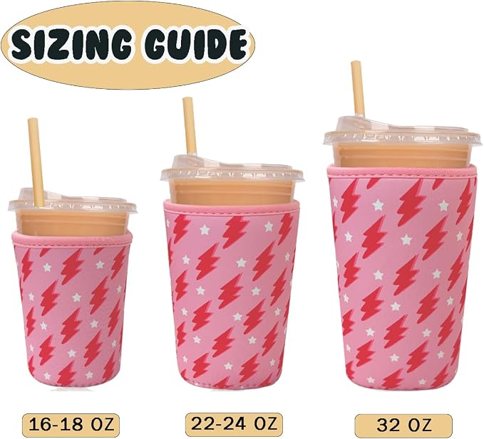 Reusable Insulated Neoprene Iced Coffee Cup Sleeve, Durable Drink Sleeve - Image 5