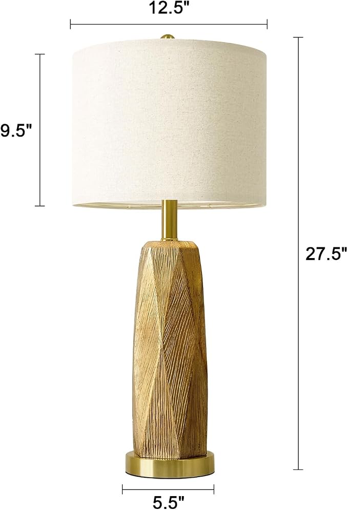 BOBOMOMO 27.5" Gold Table Lamps Set of 2 - Image 6