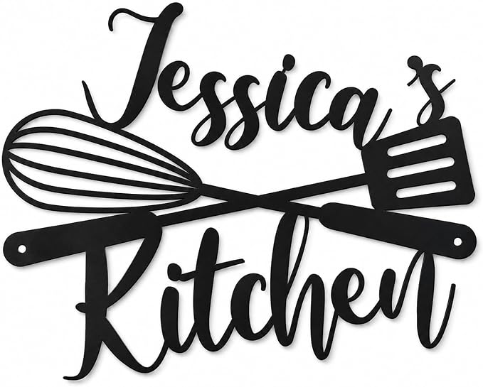 Custom Kitchen Name Sign, Personalized Metal Kitchen Sign, Housewarming Cooking by HZYCYYFC