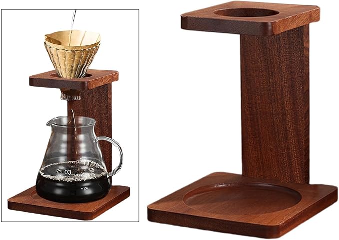 Wooden Coffee Filter Cup Stand Dripper Rack Stable Pour Over Coffee Brewer - Image 3