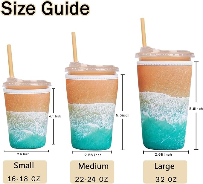 Reusable Insulated Sleeve for Iced Coffee Cup, Beverage Holder for Iced Coffee - Image 5