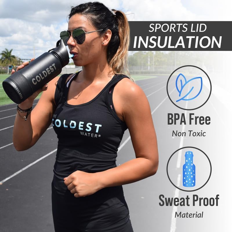 Coldest Insulated Water Bottle with Straw Lid - Stainless Steel Metal Insulated Bottle for Men & Women (Purple Nova, 40 oz)