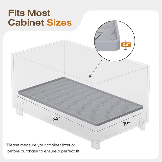 TRZZ Silicone Waterproof Under Sink Mat 34" x 19", Drip Tray and Cabinet Liner - Image 2