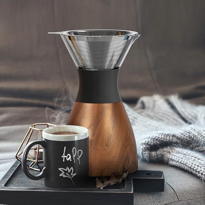 asobu Insulated Pour Over Coffee Maker Double-Wall Vacuum, Stainless-Steel - Image 7