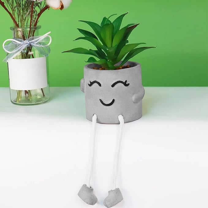 Zerzsy Artificialplant Succulents in Cement Pots - Image 3