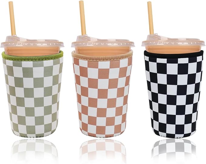 Haevola 3 Pieces Reusable Insulated Neoprene Iced Coffee Cup Sleeve, Durable by Unknown