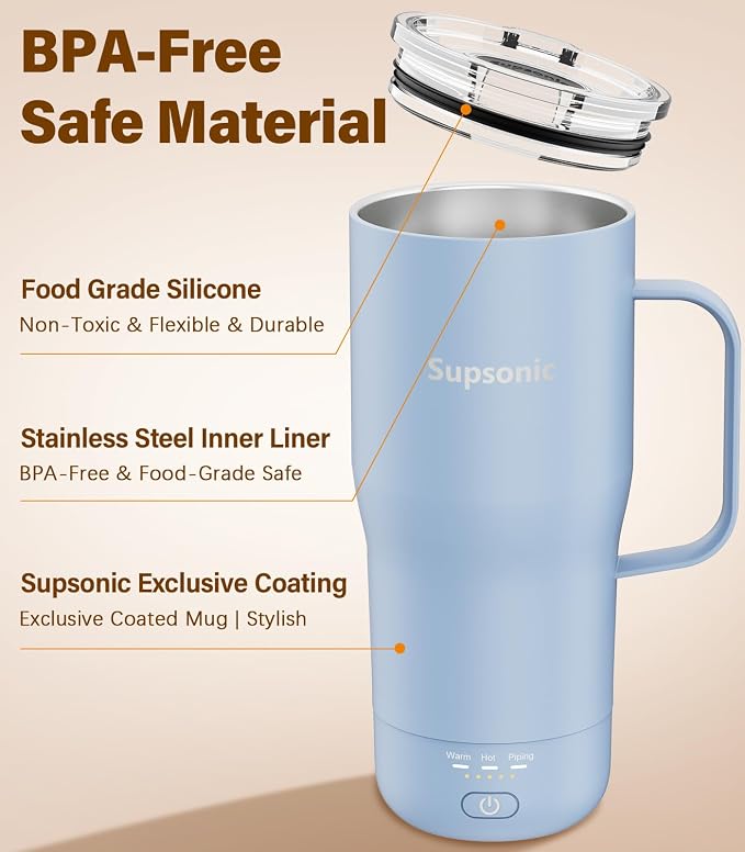 Supsonic - Smart Heated Coffee Mug, 20oz Rechargeable Self Heating Mug - Image 6