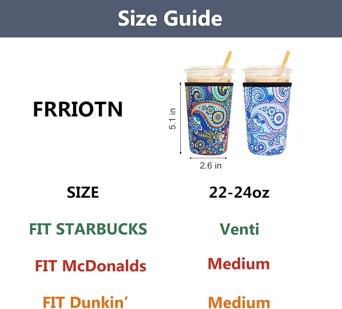 2 Pack Reusable Iced Coffee Sleeves - Image 2