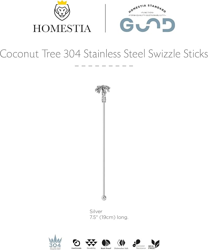 Homestia 6 Pack 7.5" Stainless Steel Coffee Stirrers, Reusable Swizzle Sticks - Image 9
