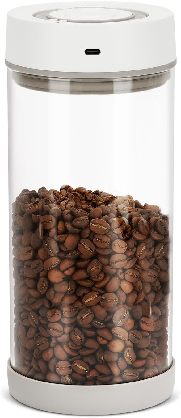 Automatic Vacuum Coffee Canister, 1.35L Airtight Coffee Canister by YINDUZ