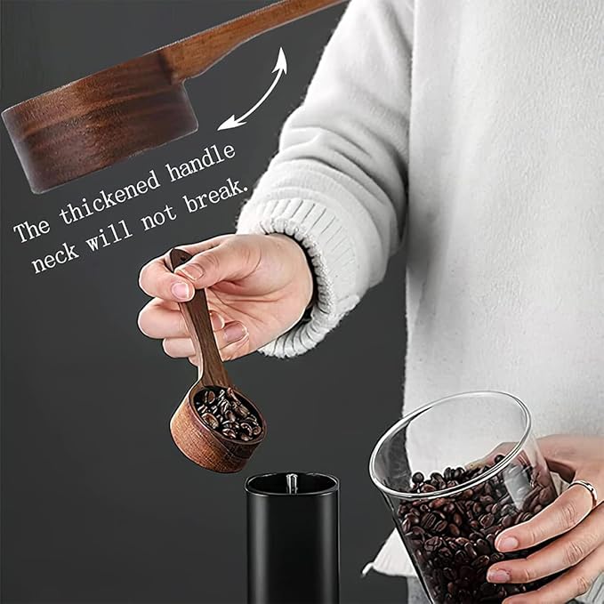 SUPVOX 2pcs Wear-resistant Small Wooden Coffee Scoops 8g Capacity Short Handle - Image 3