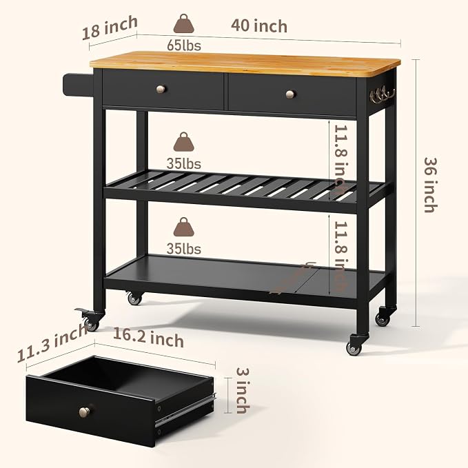 Gizoon Kitchen Island Cart - Image 3