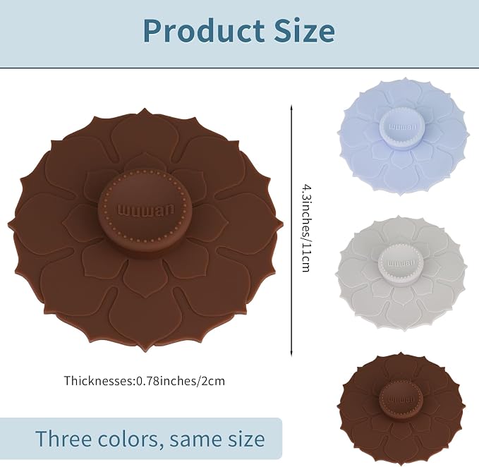Silicone Cup Covers 4.1 Inch Reusable Silicone Mug and Cup Lids Suction Seal - Image 2