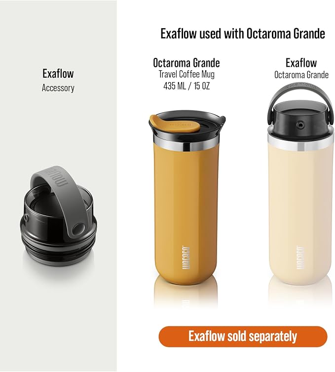 WACACO Octaroma Grande Vacuum Insulated Coffee Mug, 15 fl oz, Double-wall - Image 6