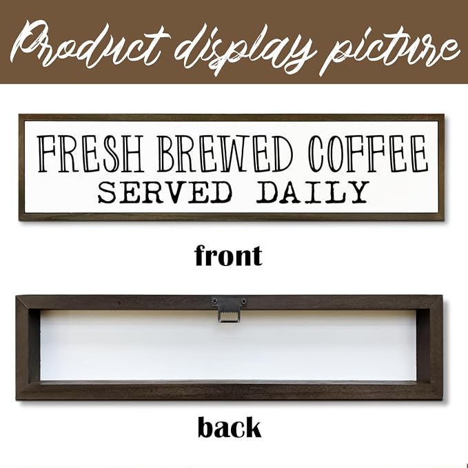 Coffee Signs, Coffee Station Decor, Farmhouse Tabletop Shelf Decoration - Image 3