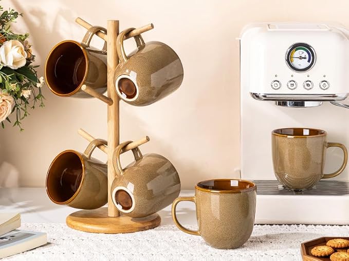LERATIO Ceramic Coffee Mugs Set of 6, 12oz Handmade Coffee Mugs Set - Image 8