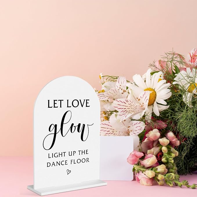 Let Love Glow Sign Wedding, Wedding Table Signs - Image 6