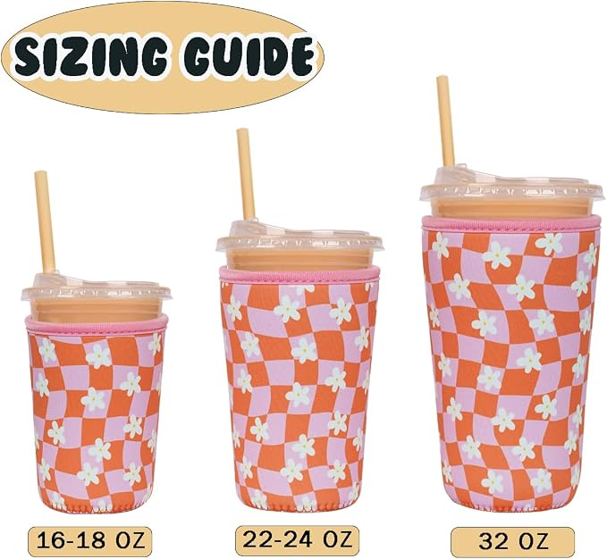 Reusable Insulated Neoprene Iced Coffee Cup Sleeve, Durable Drink Sleeve - Image 5