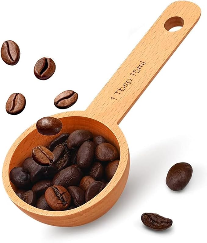 Beech Wooden Coffee Scoop - 15ml Tablespoon Measuring Spoon by CISHNOU