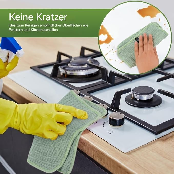 KinHwa Reusable Microfiber Cleaning Cloth, Lint Free Quick Dry Absorbent Dish - Image 6