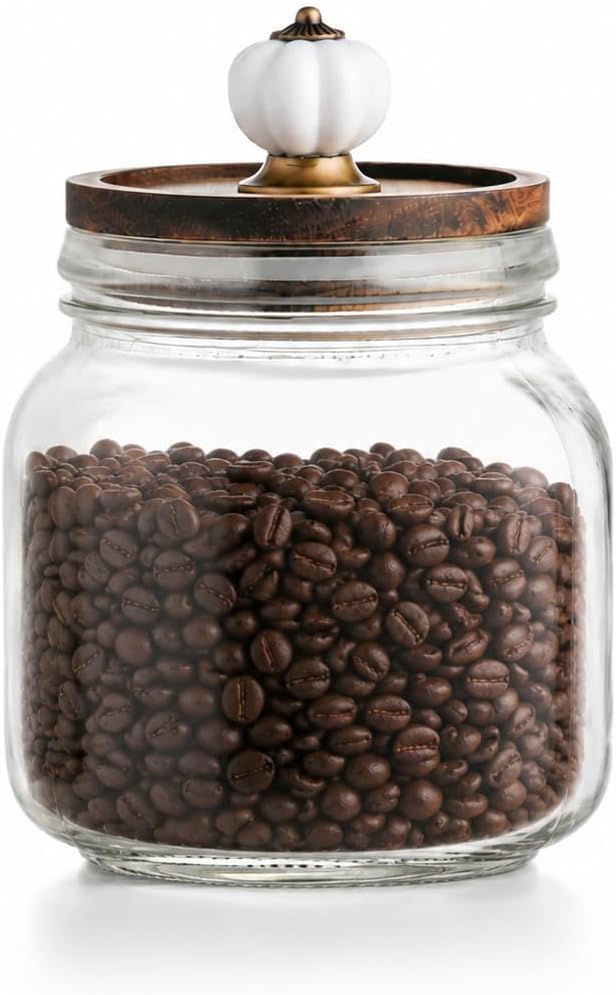 25.3oz Glass Coffee Bean Container by Unknown