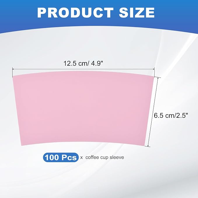 uxcell 100pcs Disposable Coffee Cup Sleeves, Cardboard Cup Sleeves - Image 2