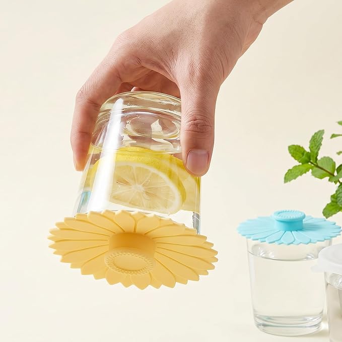 2 PCS Silicone Cup Lids, Reusable Coffee Cup Covers - Image 2