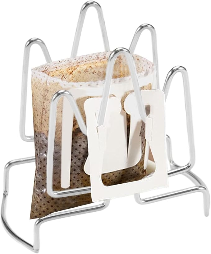 Coffee Dripper Holder – Stainless Steel 10x5x9cm | Pour-over Drip Bag Holder | by Unknown