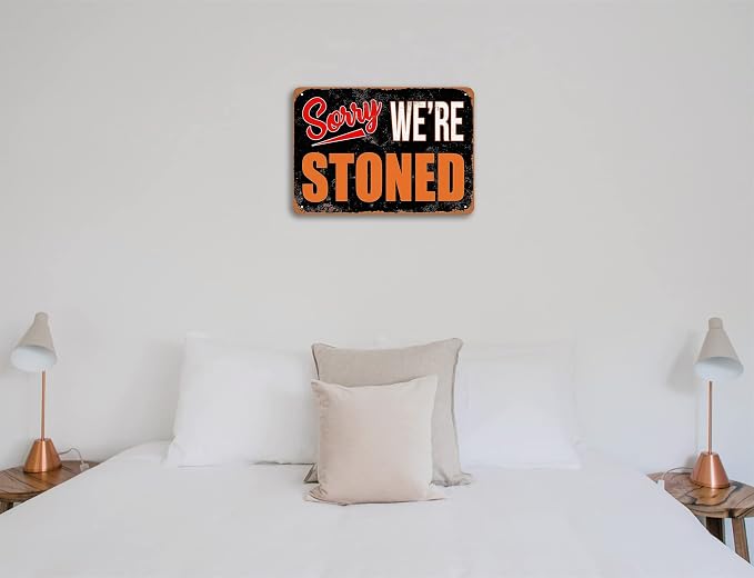 Funny Weed Ganja Decorations, Sorry We're Stoned Sign, Humor Man Cave Garage - Image 4